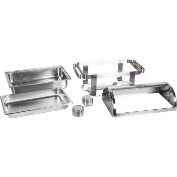 Produto desmontado - Rechaud Banho Maria Aço Inox com Tampa Giratória (GN 1/1×65mm) - 9 Lts (Versão TOP) - 933-W900-1