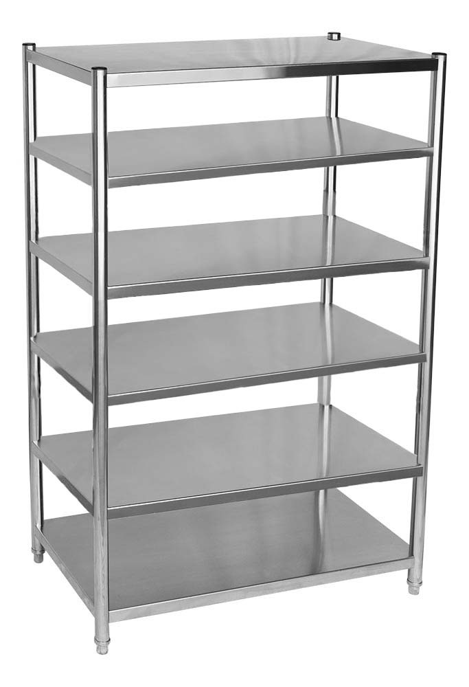 Estante em Aço Inoxidável com 6 Prateleiras Lisas - 1m (100x50x200cm) - BE6-100L