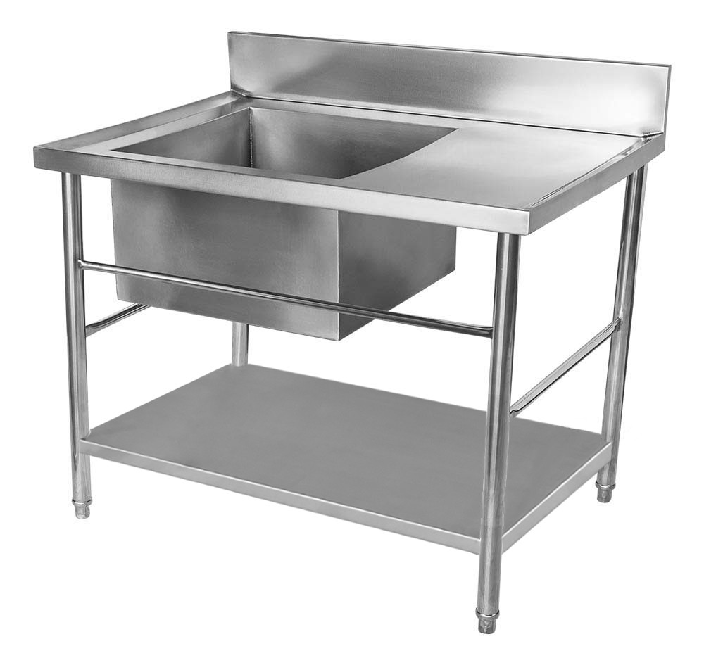 Perfil - Mesa Bancada Aço Inox com Paneleiro e Cuba 50x50x30 (Esq) 100x70x90 - Brascool Perfil - Mesa Bancada Aço Inox com Paneleiro e Cuba 50x50x30 (Esq) 100x70x90 - Brascool