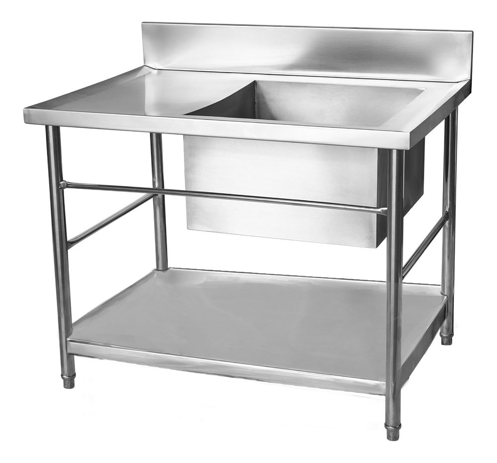 Mesa Bancada Aço Inox com Paneleiro e Cuba 50x50x30 (Direito) 100x70x90 - Brascool Mesa Bancada Aço Inox com Paneleiro e Cuba 50x50x30 (Direito) 100x70x90 - Brascool