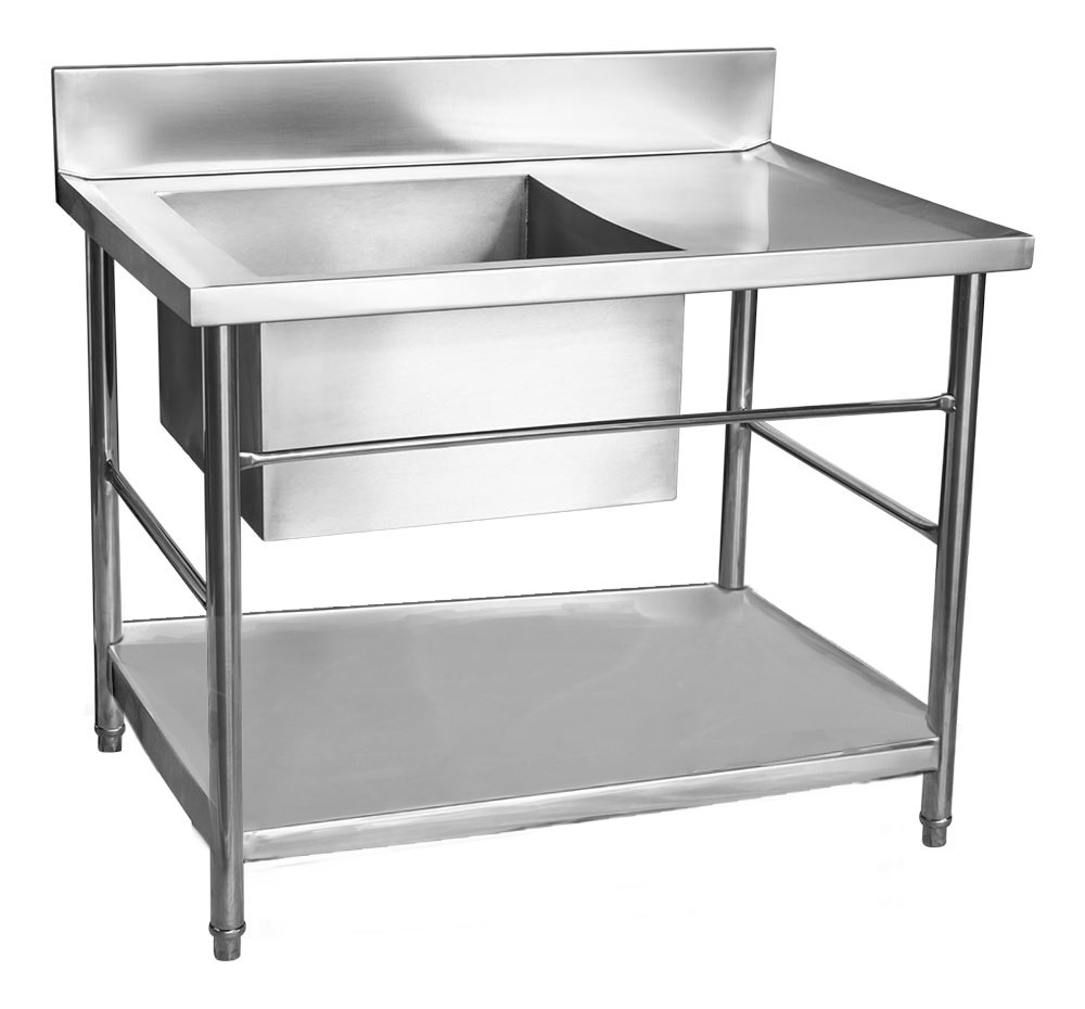 Mesa Bancada Aço Inox com Paneleiro e Cuba 50x50x30 (Esq) 100x70x90 - Brascool Mesa Bancada Aço Inox com Paneleiro e Cuba 50x50x30 (Esq) 100x70x90 - Brascool