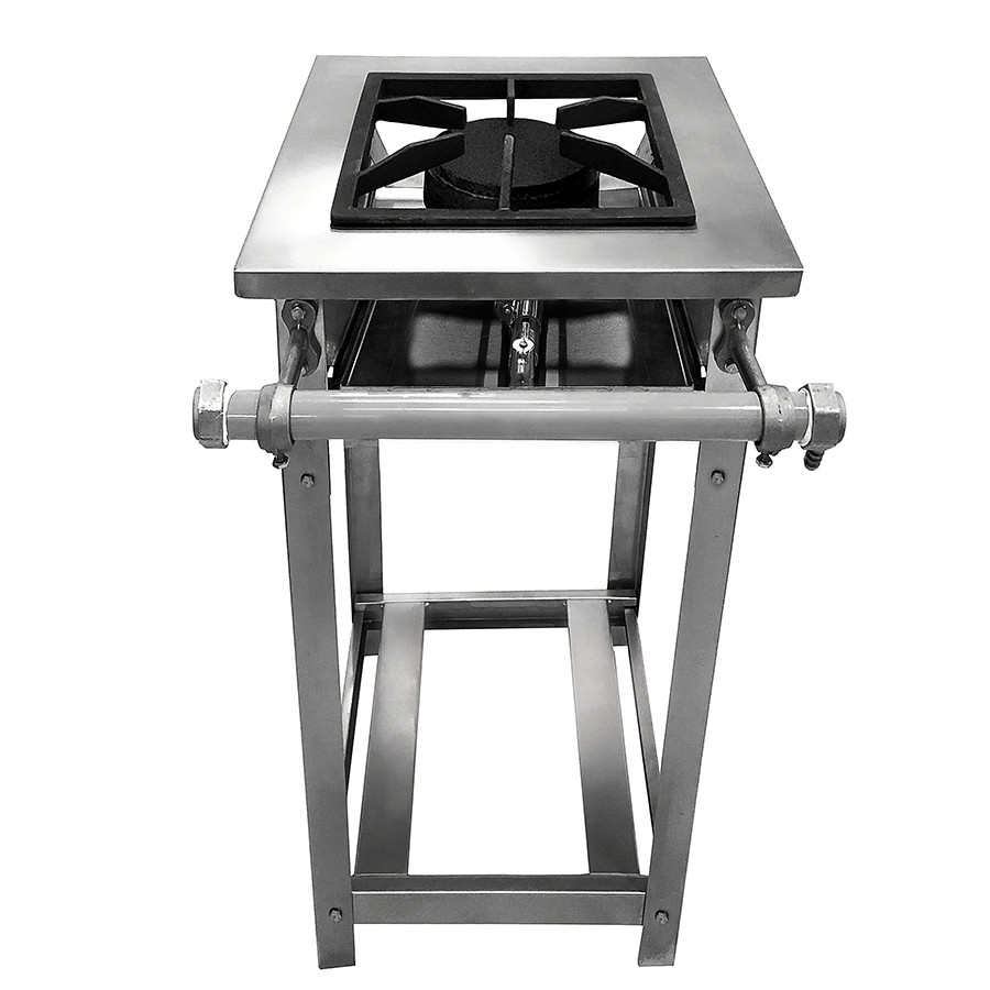 Fogão Industrial em Inox Baixa Pressão Perfil 8 - 1 Boca (1 Simples) 30x30  - Brascool Fogão Industrial em Inox Baixa Pressão Perfil 8 - 1 Boca (1 Simples) 30x30  - Brascool