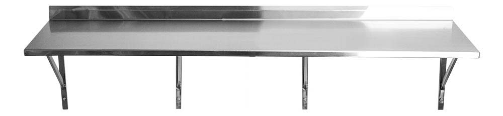 Prateleira e Suporte em Aço Inox Lisa - 1,68m (168x35 cm) - Brascool (SPMFPL168)