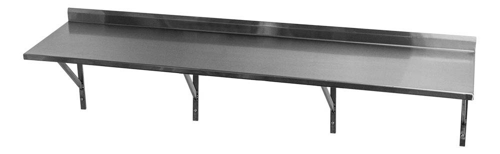 Superior - Prateleira e Suporte em Aço Inox Lisa - 1,68m (168x35 cm) - Brascool Inox (SPMFPL168)