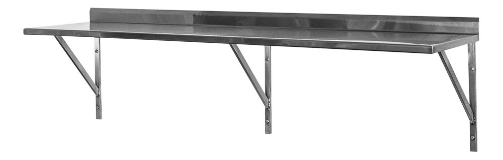 Prateleira e Suporte em Aço Inox Lisa - 1,20m (120x35 cm) - Brascool (SPMFPL124) Prateleira e Suporte em Aço Inox Lisa - 1,20m (120x35 cm) - Brascool (SPMFPL124)