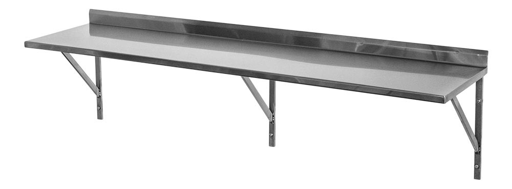 Superior - Prateleira e Suporte em Aço Inox Lisa - 1,20m (120x35 cm) - Brascool Inox (SPMFPL124) Superior - Prateleira e Suporte em Aço Inox Lisa - 1,20m (120x35 cm) - Brascool Inox (SPMFPL124)