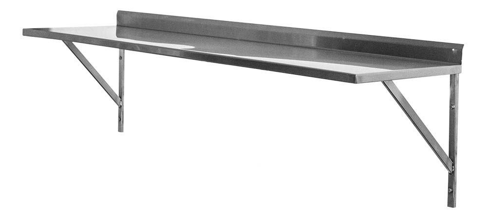 Prateleira e Suporte em Aço Inox Lisa - 0,94m (94x35 cm) - Brascool (SPMFPL94) Prateleira e Suporte em Aço Inox Lisa - 0,94m (94x35 cm) - Brascool (SPMFPL94)