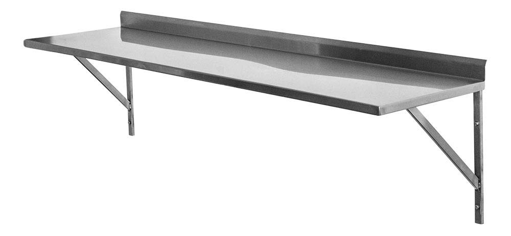 Topo - Prateleira e Suporte em Aço Inox Lisa - 0,94m (94x35 cm) - Brascool Inox (SPMFPL94) Topo - Prateleira e Suporte em Aço Inox Lisa - 0,94m (94x35 cm) - Brascool Inox (SPMFPL94)