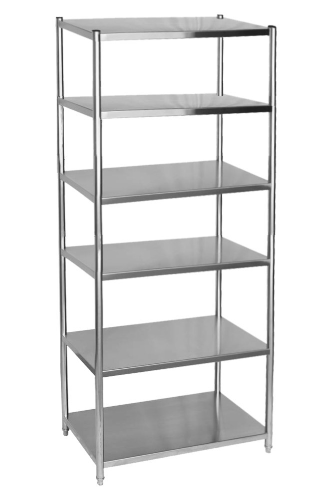 Estante em Aço Inoxidável com 6 Prateleiras Lisas - 0,8m (80x50x200cm) - BE6-80L