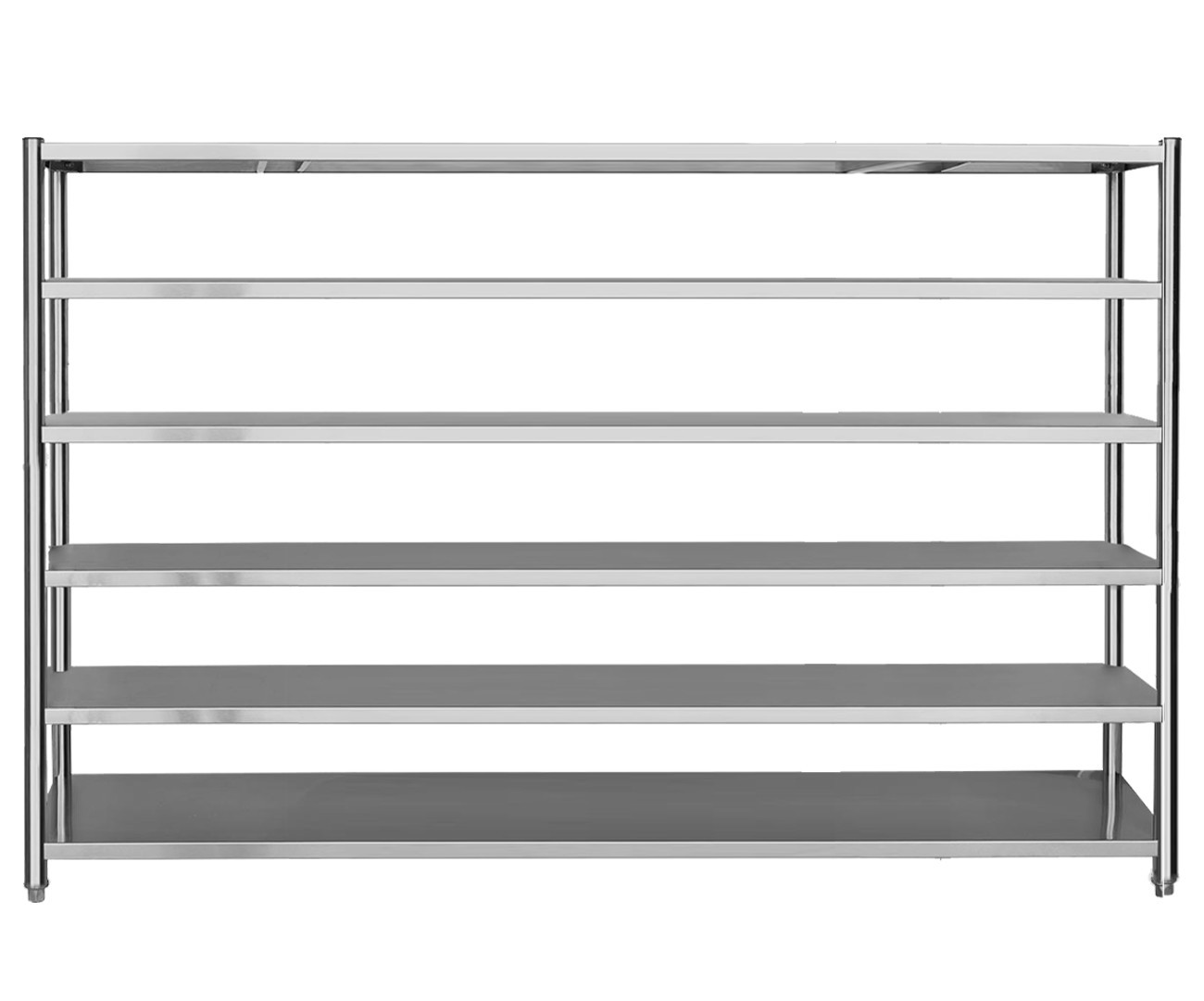 Estante em Aço Inoxidável com 6 Prateleiras Lisas - 2m (200x50x200cm)