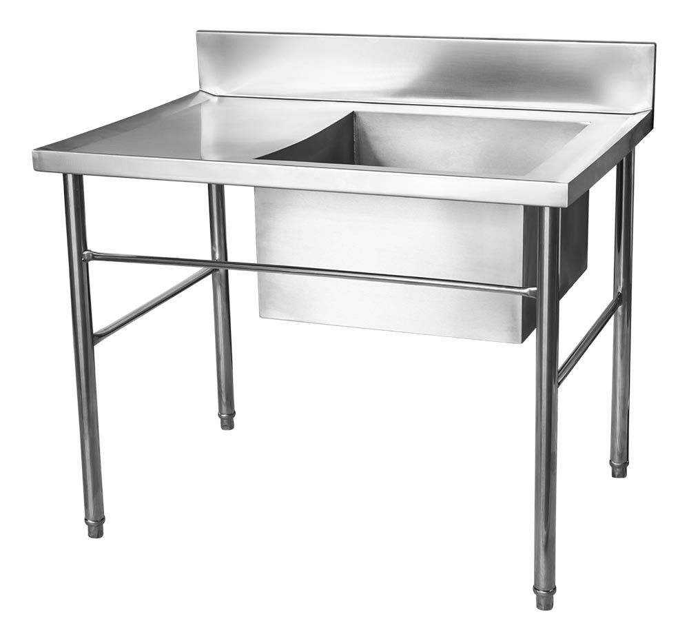 Mesa Bancada Aço Inox com Cuba 50x50x30 (Direito) 100x70x90 - Brascool