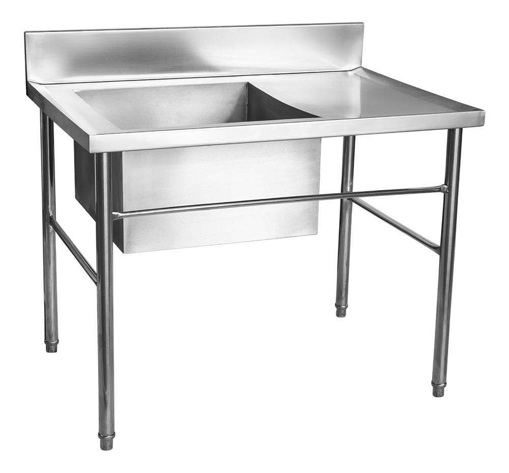 Perfil - Mesa Bancada Aço Inox com Cuba 50x50x30 (Esquerdo) 100x70x90 - Brascool