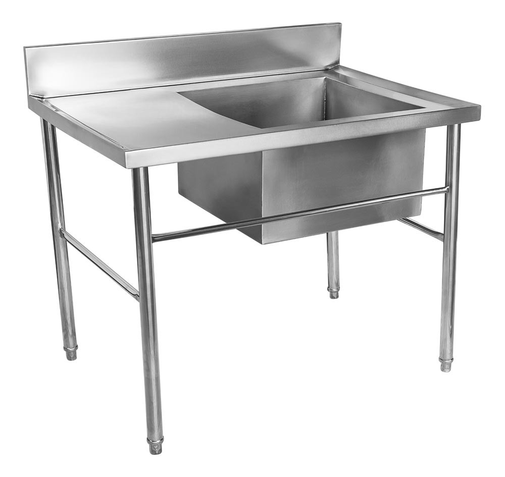 Perfil - Mesa Bancada Aço Inox com Cuba 50x50x30 (Direito) 100x70x90 - Brascool