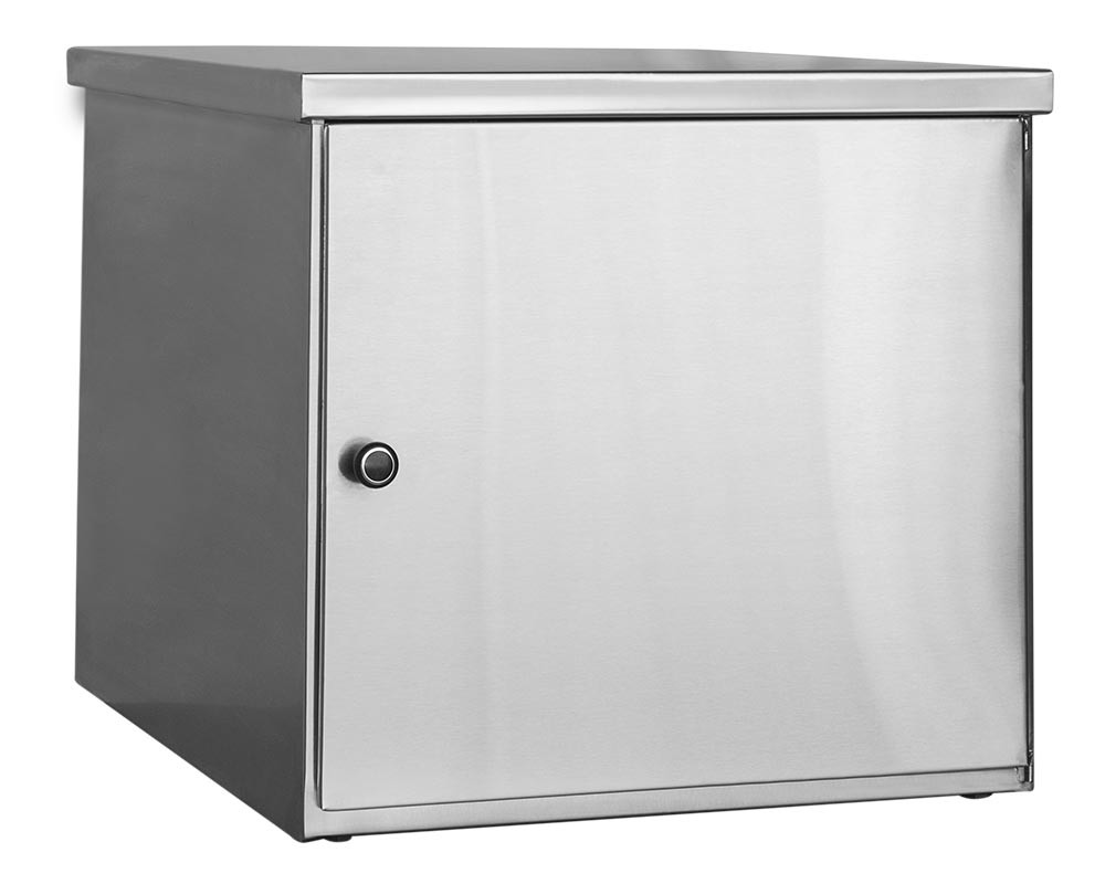 Frontal - Balcão Aço Inox com Porta Frontal, Prateleira e Gaveta Interna (55x60x50 cm) - Brascool Inox