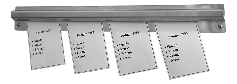 Porta Comanda / Display com Prendedor para Pedido em Aço Inox 100cm - Brascool Inox