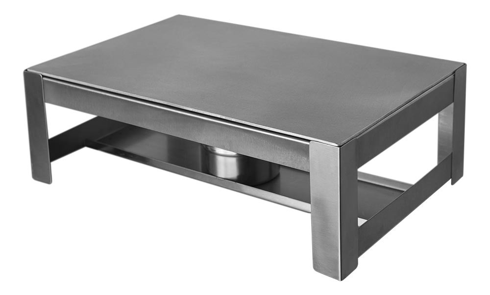 Rechaud Retangular de Chapa / Placa Difusora (23x40cm) - Brascool Inox (Equipamentos Gastronômicos)