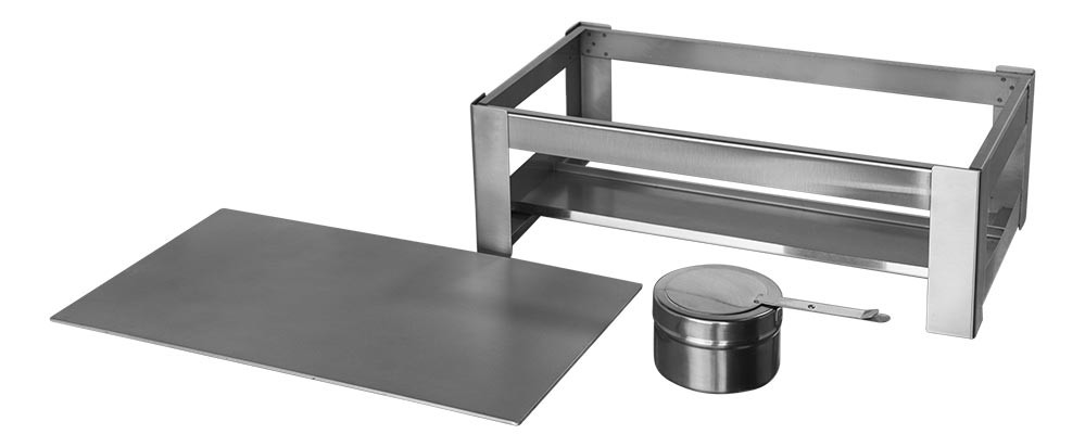 Rechaud Retangular de Chapa / Placa Difusora (27x40cm) - Brascool Inox (Equipamentos Gastronômicos)