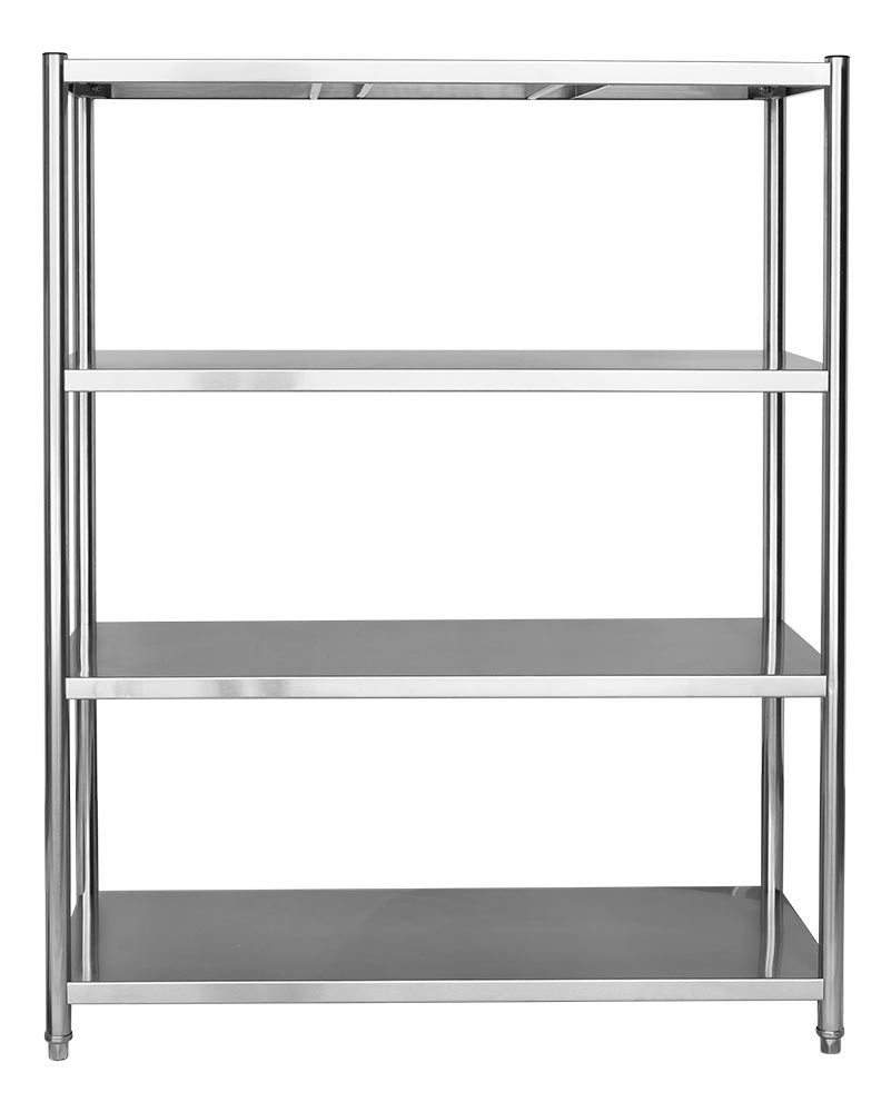 Estante em Aço Inoxidável com 4 Prateleiras Lisas - 1,2m (120x50x150cm) - E4-120L