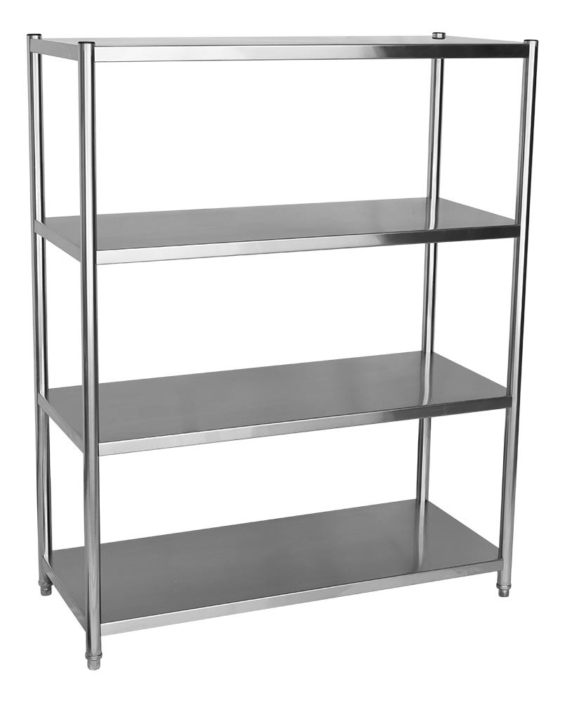 Perfil - Estante em Aço Inoxidável com 4 Prateleiras Lisas - 1,2m (120x50x150cm) - E4-120L