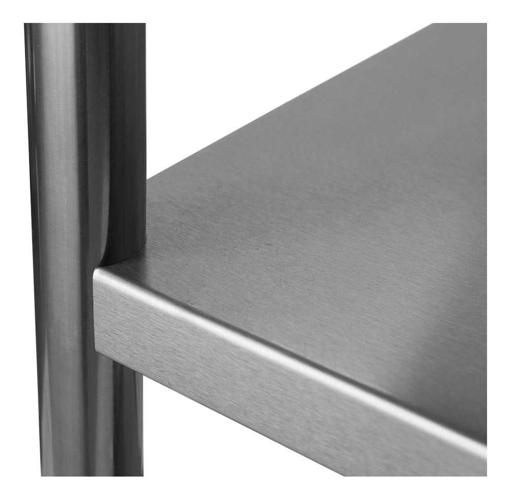 Prateleira detalhe - Mesa / Bancada de Apoio 100% Aço Inoxidável - 2,2m (220x70x80cm) - BR-220S