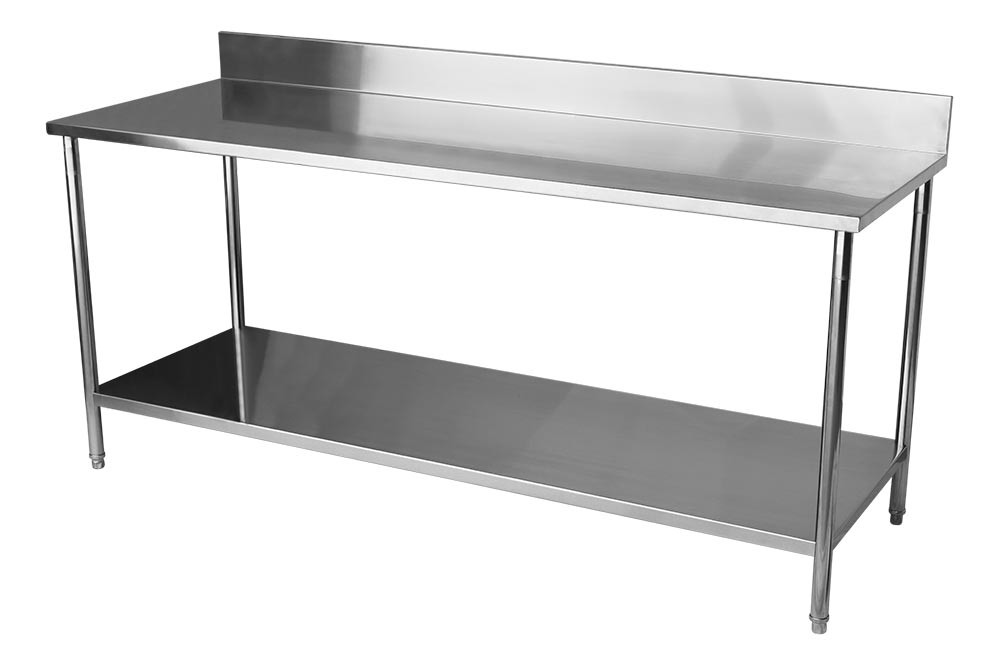 Lateral - Mesa para Manipulação 100% Aço Inoxidável com Espelho - 2m (200x70x90cm) - BR-200C