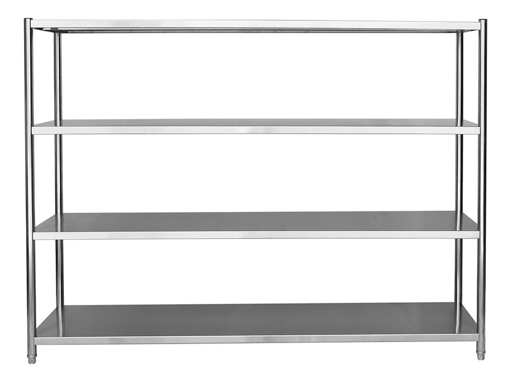 Estante em Aço Inoxidável com 4 Prateleiras Lisas - 1,8m (180x50x150cm) - BE4-180L Estante em Aço Inoxidável com 4 Prateleiras Lisas - 1,8m (180x50x150cm) - BE4-180L