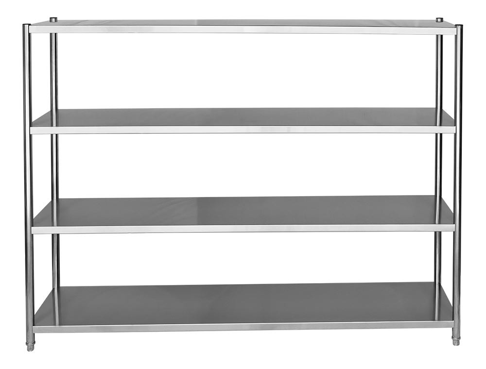 Estante em Aço Inoxidável com 4 Prateleiras Lisas - 2m (200x50x150cm) - BE4-200L