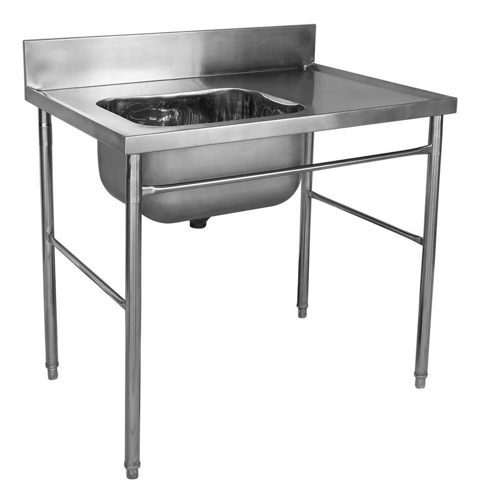 Perfil - Mesa Bancada com pia em Aço Inox com Cuba 50cm (Esquerdo) - 100x70 cm perfil