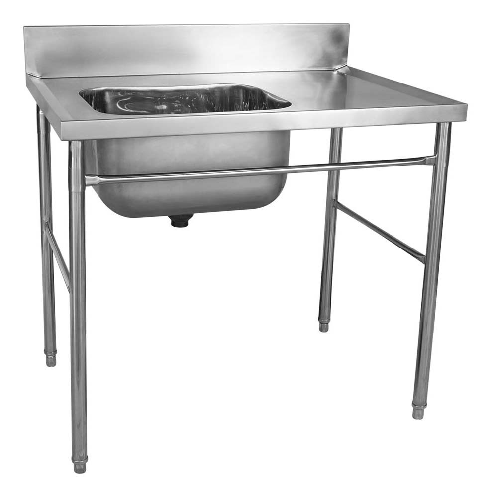 Mesa Bancada com pia em Aço Inox com Cuba 50cm (Esquerdo) - 100x70 cm perfil