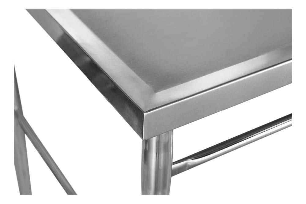 Lateral - Mesa Bancada com pia em Aço Inox com Cuba 50cm (Esquerdo) - 100x70 cm perfil