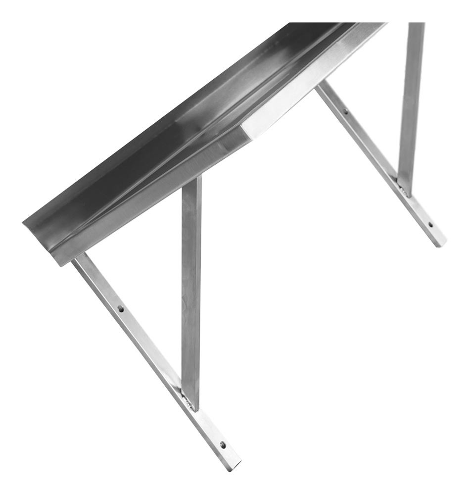 Prateleira em Aço Inox Lisa - 2,20m (220x35 cm) - Brascool Inox (PL220) - perfil