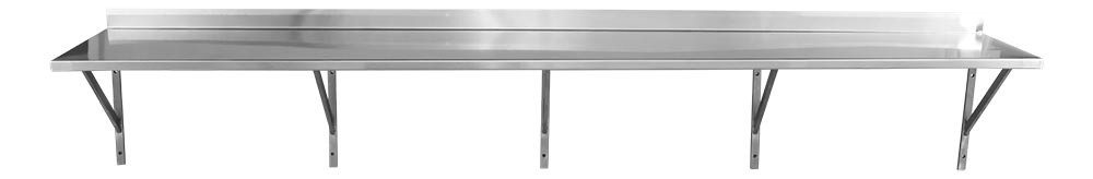 Prateleira e Suporte em Aço Inox Lisa - 2,20m (220x35 cm) - Brascool (SPMFPL220) Prateleira e Suporte em Aço Inox Lisa - 2,20m (220x35 cm) - Brascool (SPMFPL220)