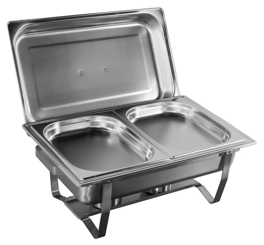 Rechaud Banho Maria Aço Inox com 2 Cubas (GN 1/2×40mm) - 5 Lts - F433-2M