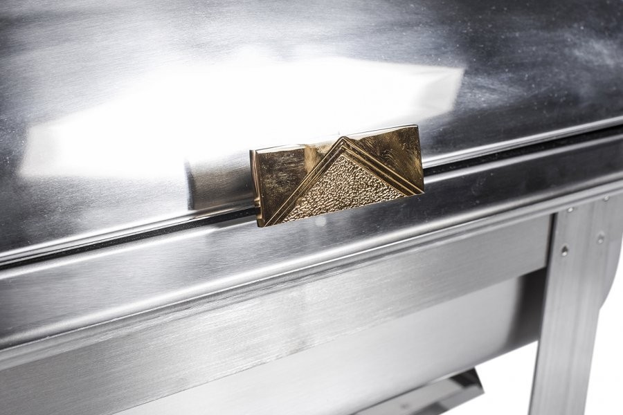 Puxador da tampa - Rechaud Aço Inox com Tampa Giratória e 2 Cubas (GN 1/2×65mm) - 9 Lts (Versão TOP) - 933-W900-2