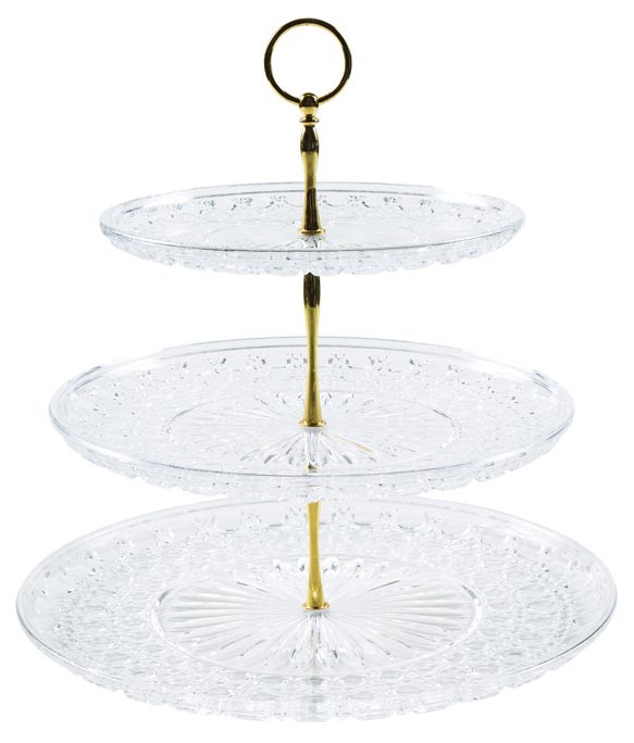 Bandeja de Frutas e Doces 3 Andares em Policarbonato (35x35 cm) - Brascool (JD-2921)