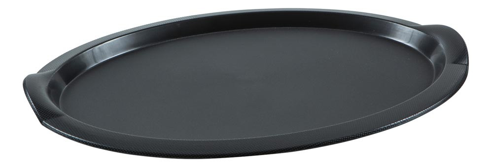 Bandeja Oval Preta de Plástico (47x35x2 cm) - Brascool (JD-1913-P)