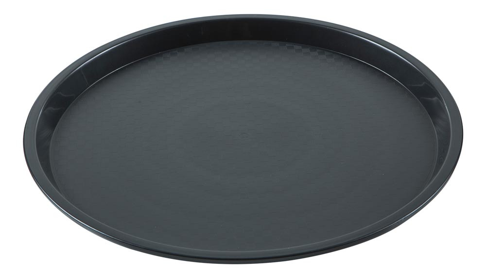 Bandeja Redonda Preta de Plástico (36,2x2 cm) - Brascool (JD-1610-P)