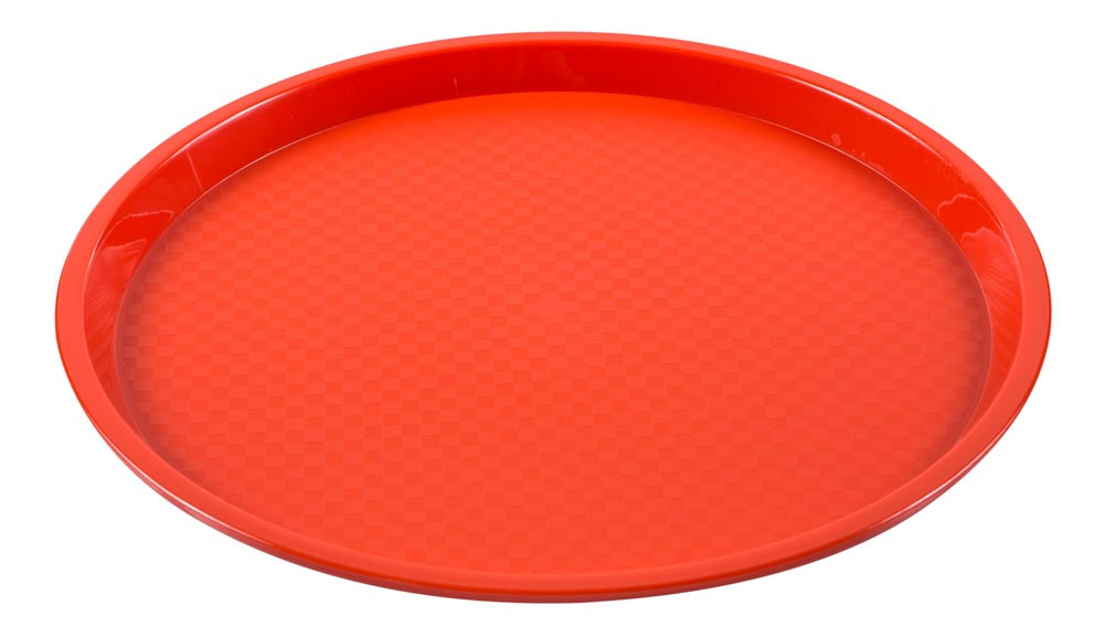 Bandeja Redonda Vermelha de Plástico (36,2x2 cm) - Brascool (JD-1610-V)