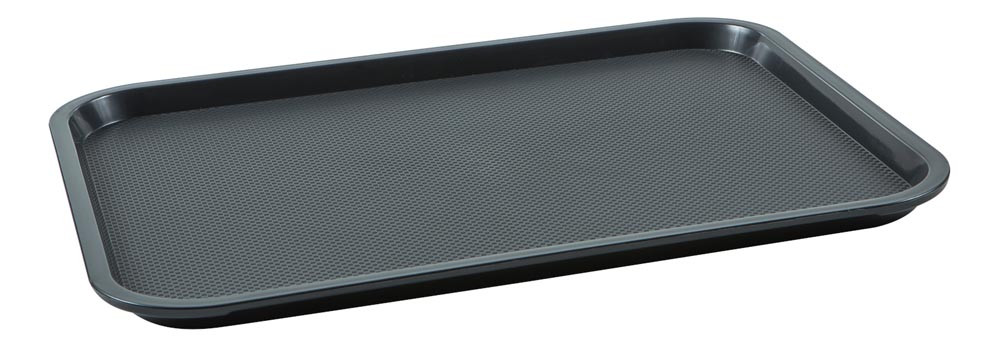 Bandeja Retangular Preta de Plástico (45x30x2 cm) - Brascool (JD-1218-P)