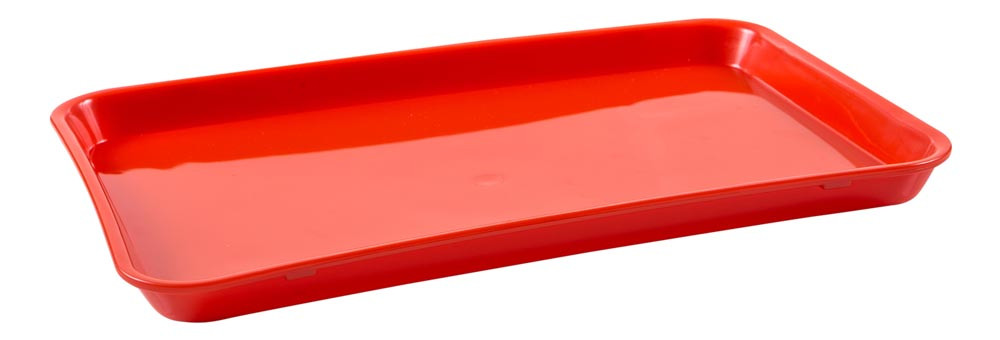 Bandeja Retangular Vermelha de Plástico (30x20,5x2 cm) - Brascool (JD-1011-V)