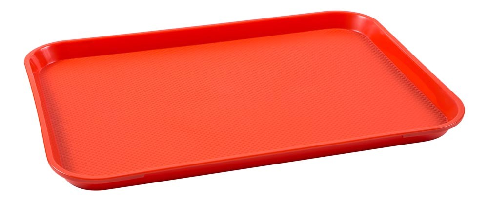 Bandeja Retangular (Vermelha) de Plástico (34,3x26,5x2 cm) - Brascool (JD-1014)