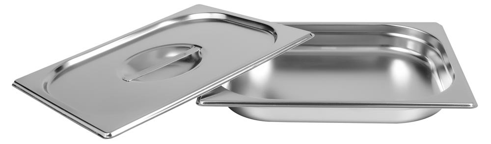 Cuba Gastronômica Aço Inox com Tampa GN 1/2 × 40mm (325x265mm) - 812-40/812-L
