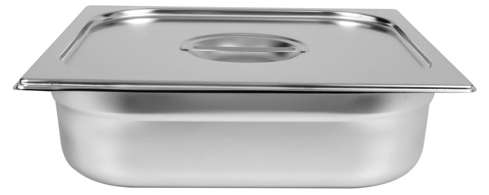 Frontal - Cuba Gastronômica Aço Inox com Tampa GN 2/3 × 100mm (353x325mm) - 823-4/823-L