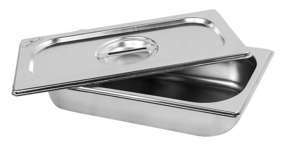 Cuba Gastronômica em Inox com Tampa GN 1/3 × 65mm (325x176mm) - 813-2/813L