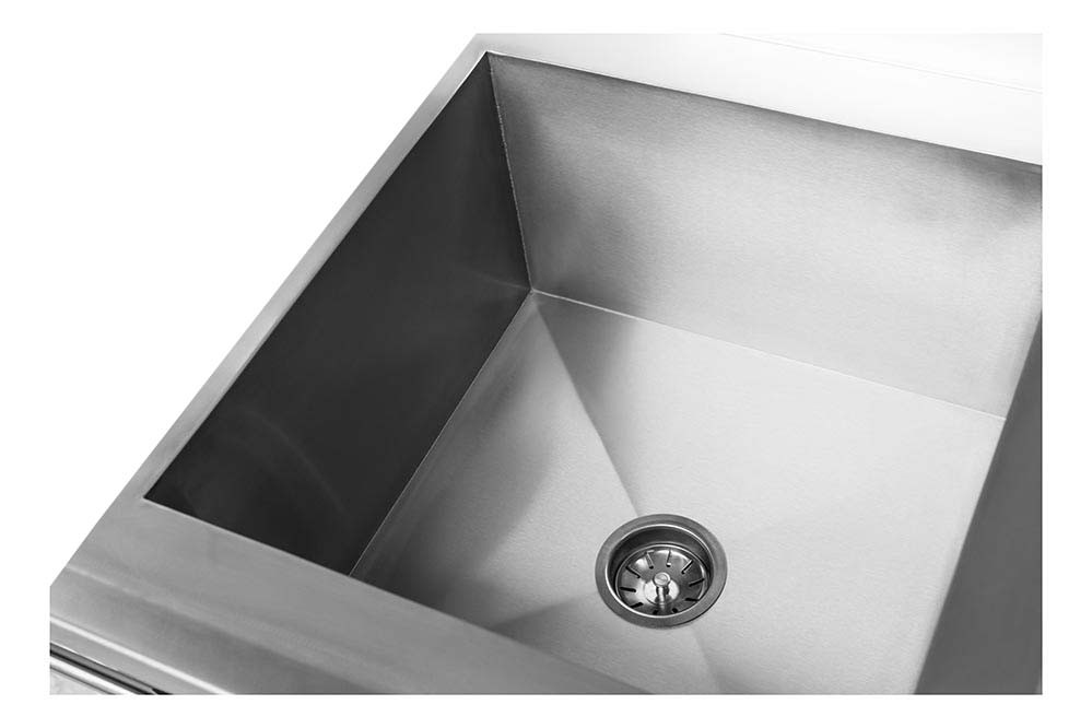 Cuba - Mesa Bancada Aço Inox com Paneleiro e Cuba 50x50x30 (Central) 100x70x90 - Brascool 