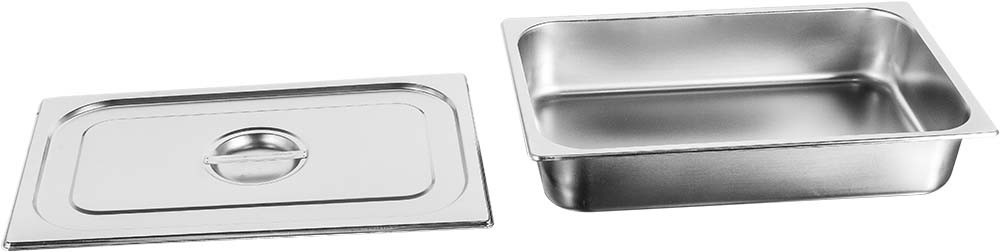 Produto desmontado - Cuba Gastronômica em Inox com Tampa GN 1/1 × 100mm (530x325mm) - 811-4/811L