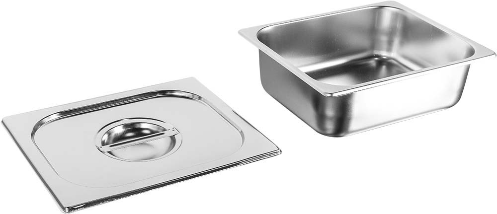 Produto desmontado - Cuba Gastronômica em Inox com Tampa GN 1/2 × 100mm (325x265mm) - 812-4/812L