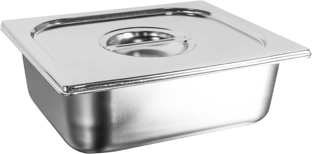 Tampa fechada - Cuba Gastronômica em Inox com Tampa GN 1/2 × 100mm (325x265mm) - 812-4/812L