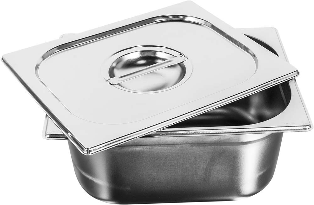 Cuba Gastronômica em Inox com Tampa GN 1/2 × 150mm (325x265mm) - 812-6/812L