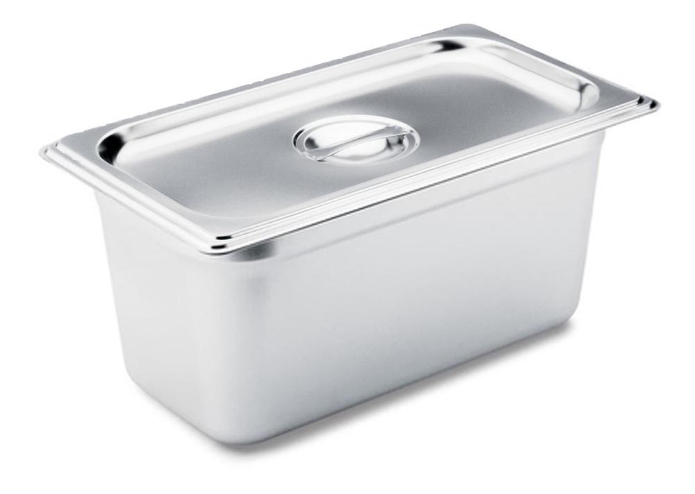 Cuba Gastronômica em Inox com Tampa GN 1/3×150mm (325x176mm) - Brascool (813-6/813-L)